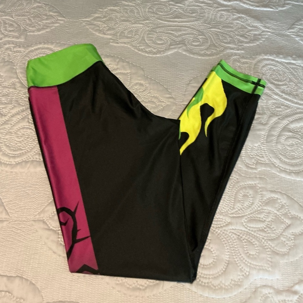 Disney Asymmetrical Black and Green Leggings